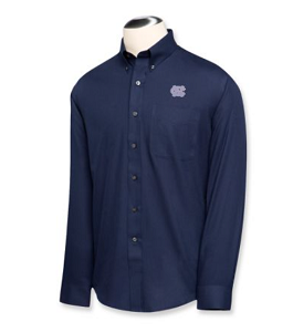 Carolina Tar Heels B&T LS Epic Easy Care Fine Twill Shirt - Navy Blue